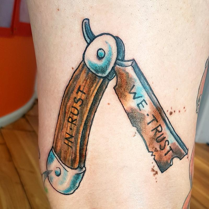"In Rust We Trust" American Traditional Tattoo
