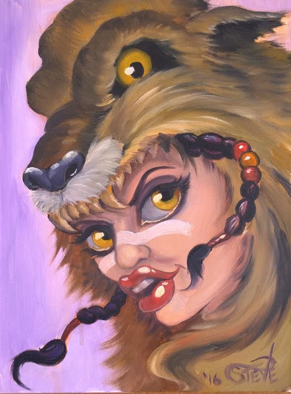 Warrior Maiden with Wolf's Head