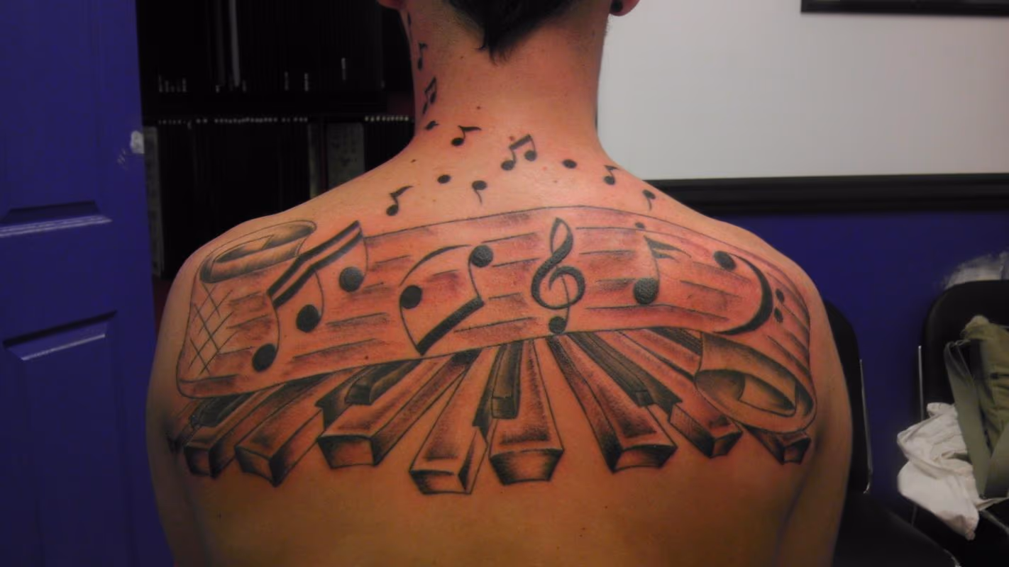key board and music notes