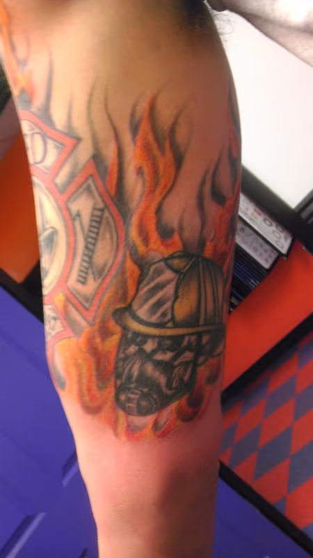 fire and skulls
