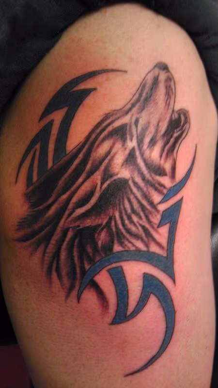 Tribal with Wolf head