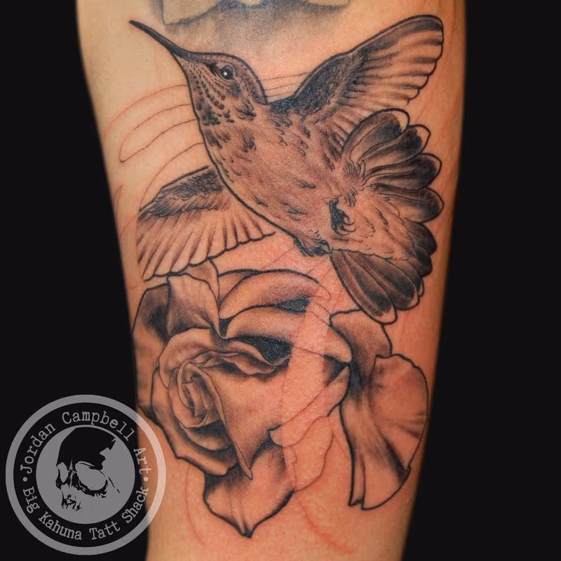 Hummingbird & Rose