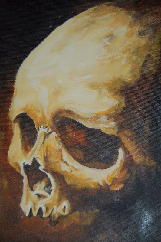 Skull painting, acrylic on canvas