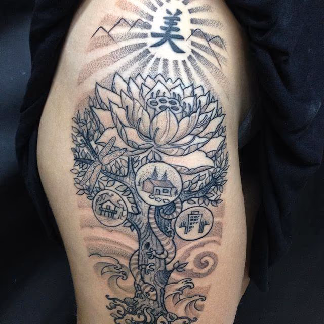 Blackwork Lotus