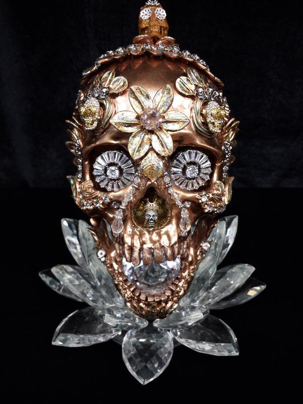 Bronze & Crystal Skull
