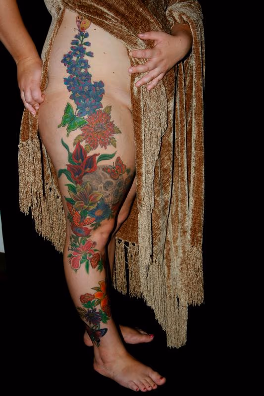 Skull and Flower Leg Piece