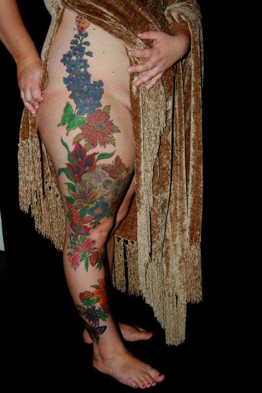 Skull and Flower Leg Piece