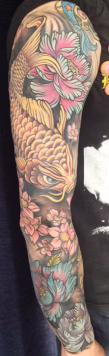 Koi and Flower Sleeve
