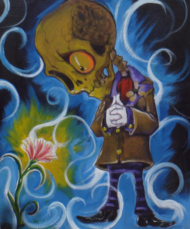 fun skully dude acrylic