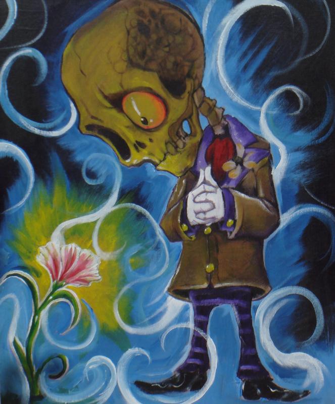 fun skully dude acrylic