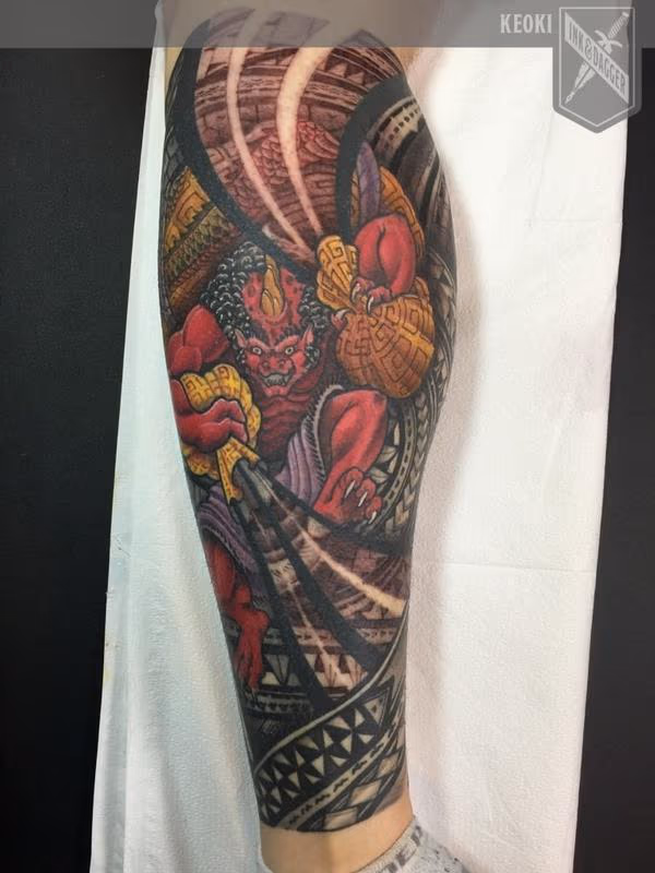 Polynesian fujin tattoo