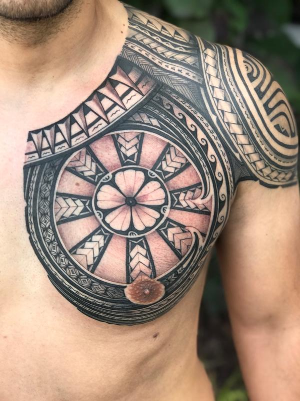polynesian chest piece