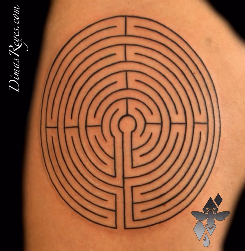 Maze Geometry Labyrinth Tattoo