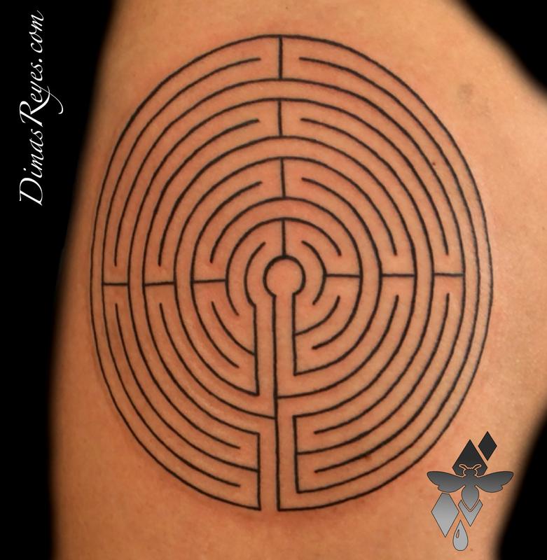 Maze Geometry Labyrinth Tattoo