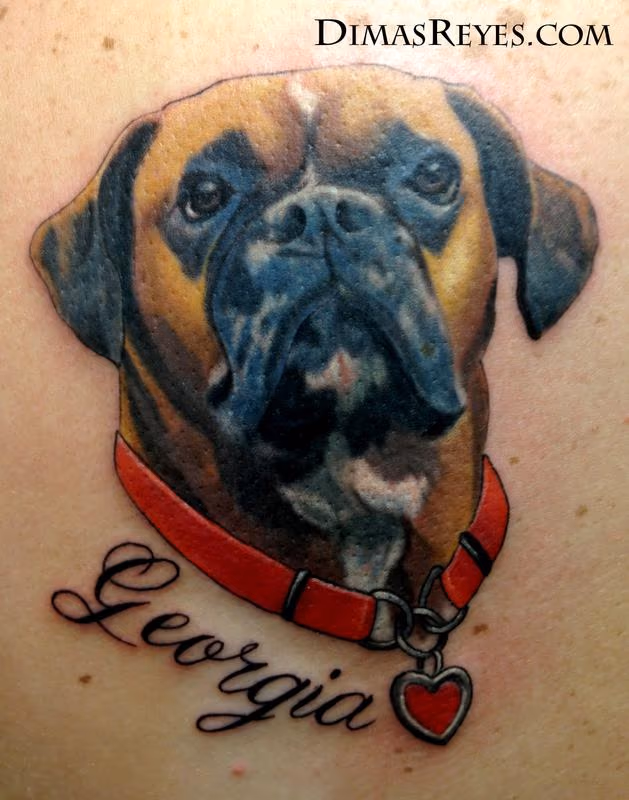 Color Dog Portrait tattoo