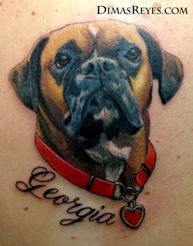Color Dog Portrait tattoo