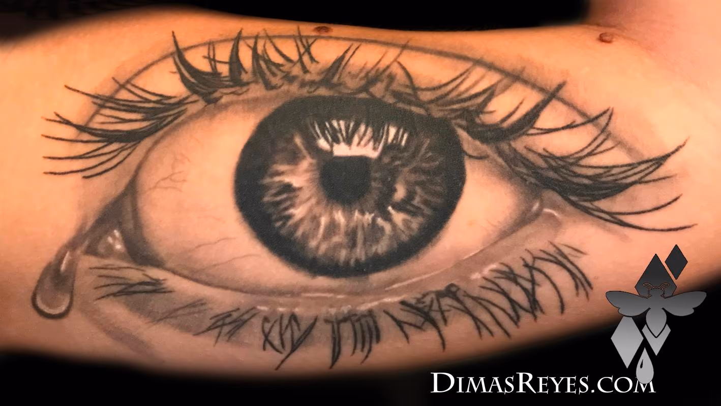 Black and Grey Realistic Eye tattoo