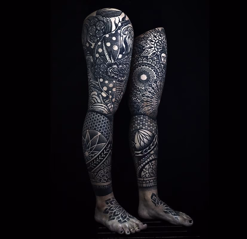 Blackwork Leg Sleeves