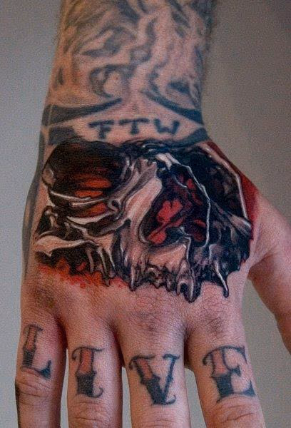 skull hand tattoo