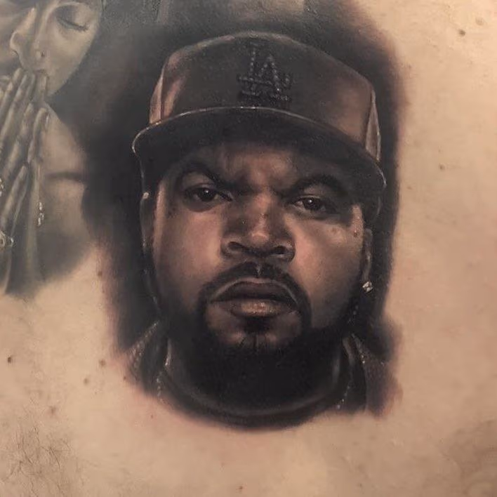 Ice Cube Portrait Tattoo