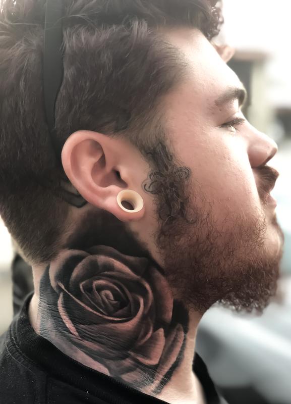 Rose Neck Tattoo