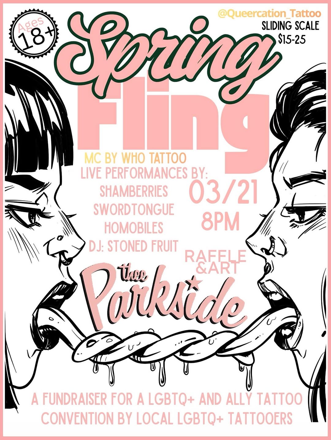 Join @queercation_tattoo on Saturday March 21st  at legacy bar @theeparkside continuing our fundraising campaign for a q