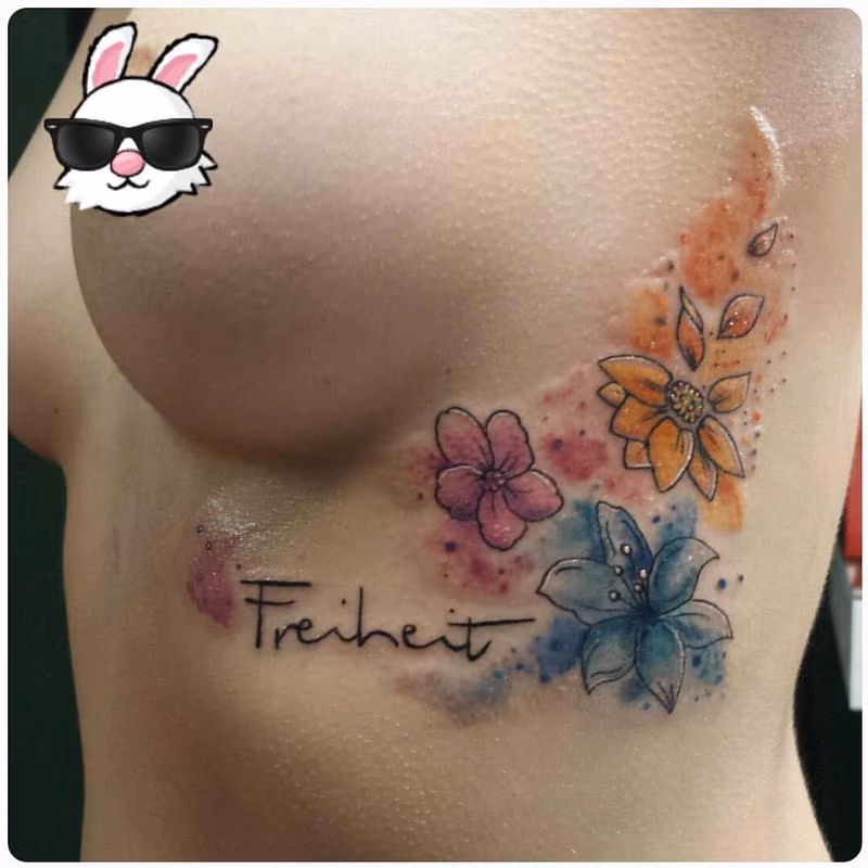 Watercolor Flowers with Lettering