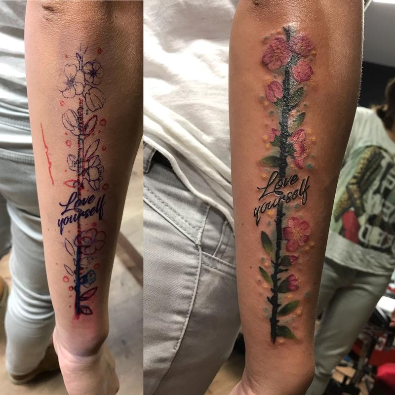cover up with cherry flowers