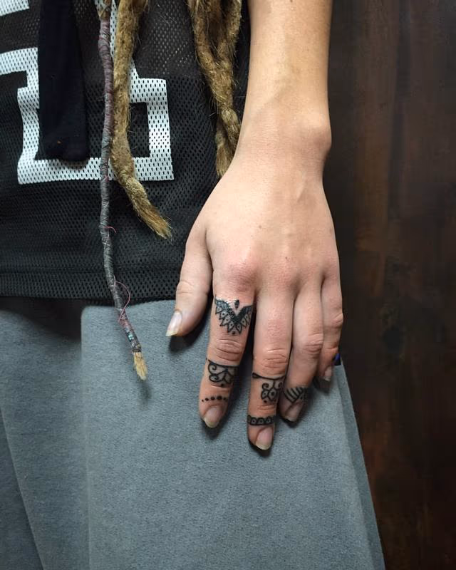 Finger Symbols in Blackwork