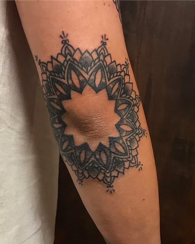 Blackwork Elbow Mandala