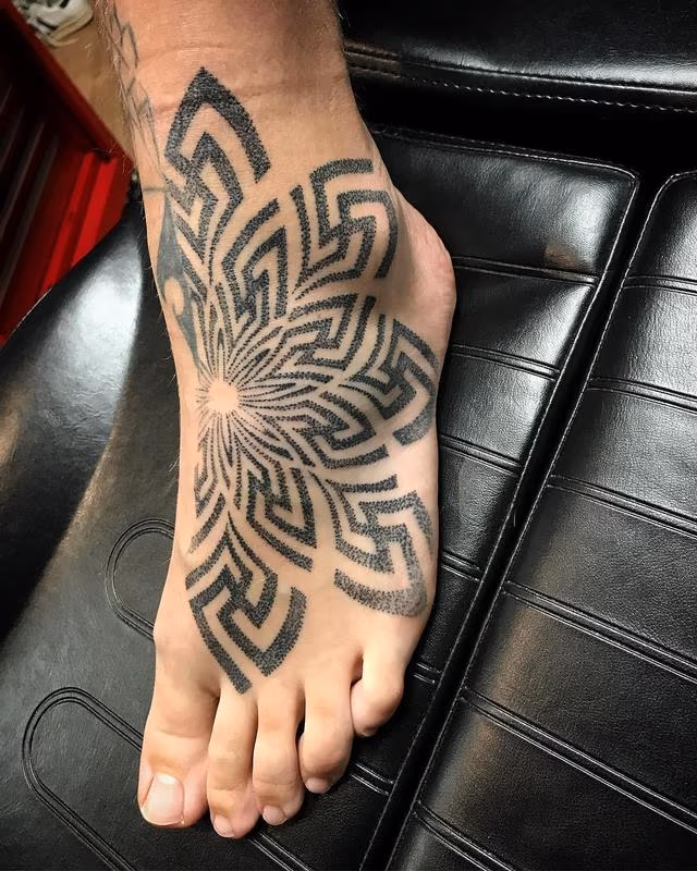 Dotwork Swastika Foot