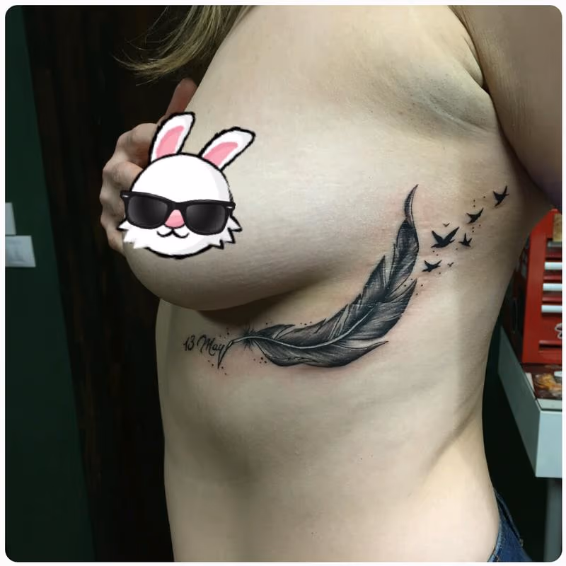 Ornamental Feather Tattoo