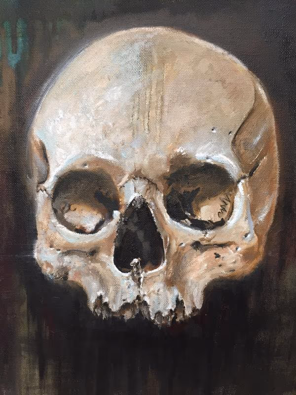 oil painting skull