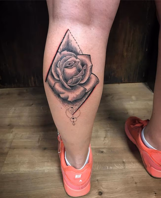 Rose with Geometric Elements