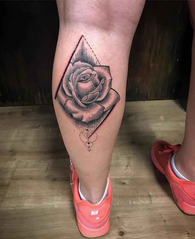 Rose with Geometric Elements