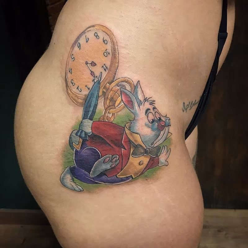 White Rabbit with Pocket Watch in Color