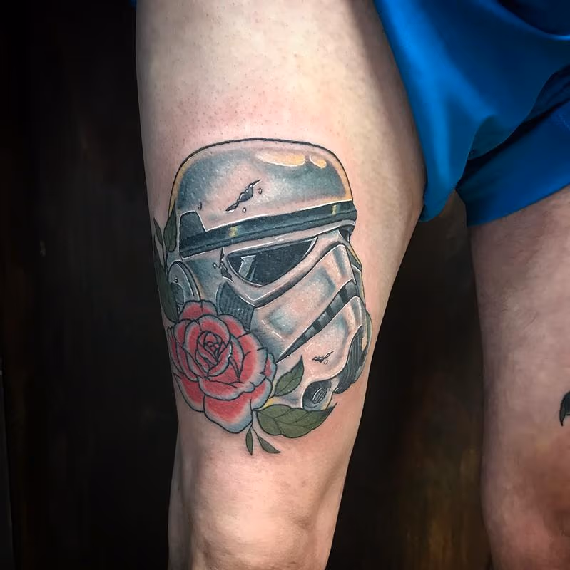 Star Wars Storm Trooper Helmet with Rose in Color