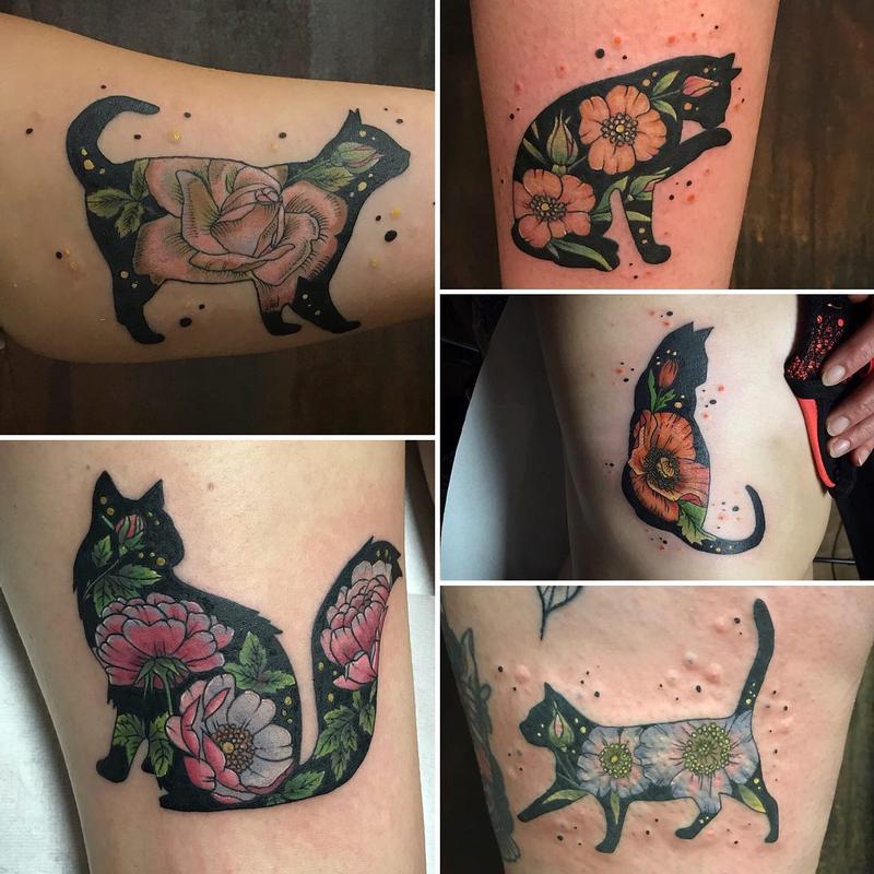 Cat/flowers