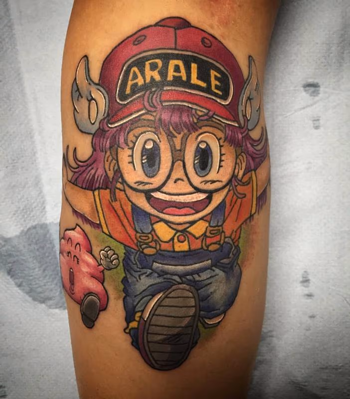 Arale tattoo in color