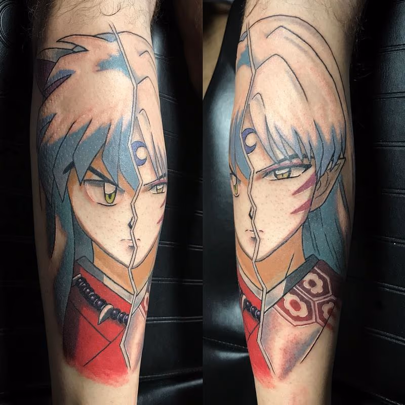 Inuyasha and Seshomaru Tattoo in Color