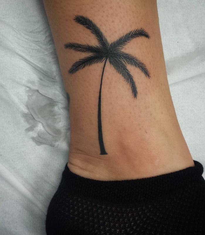 Palm Tree Blackwork Tattoo