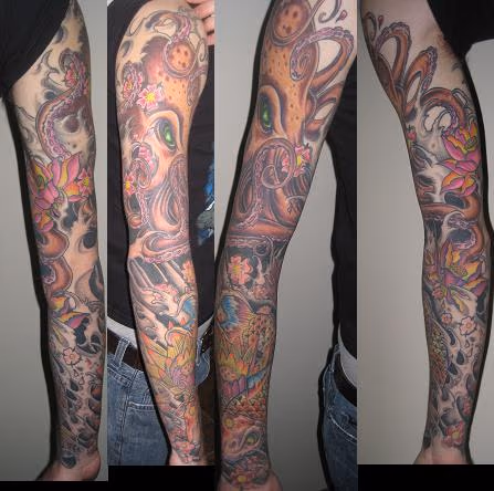 Octopus sleeve tattoo