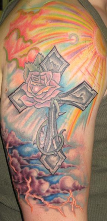 Cross with rose and background....