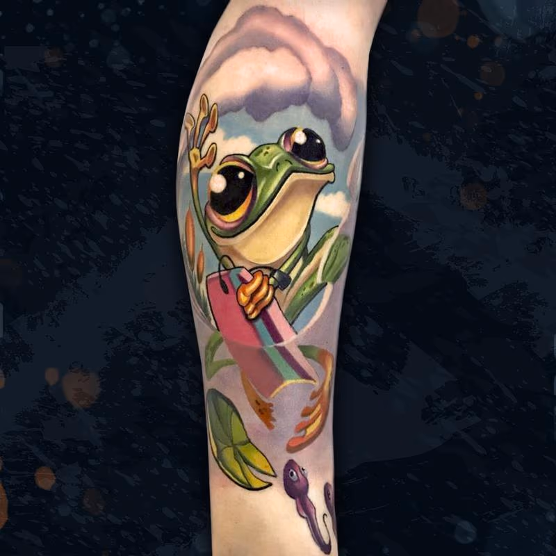 Boogie Boarding Frog