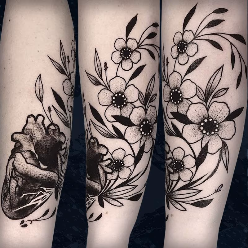 Heart Lady with Flowers