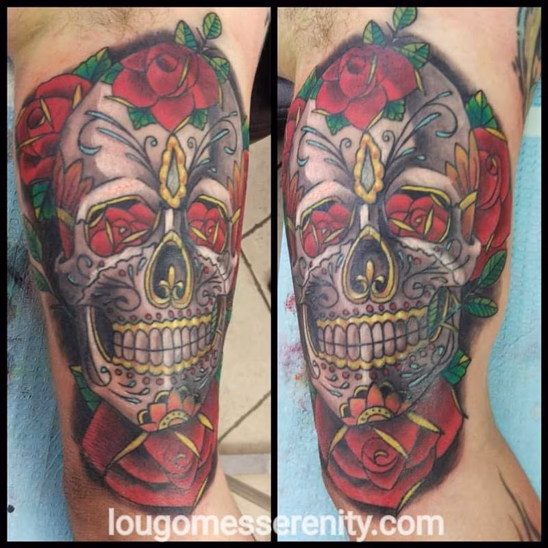 Guilded sugar skull