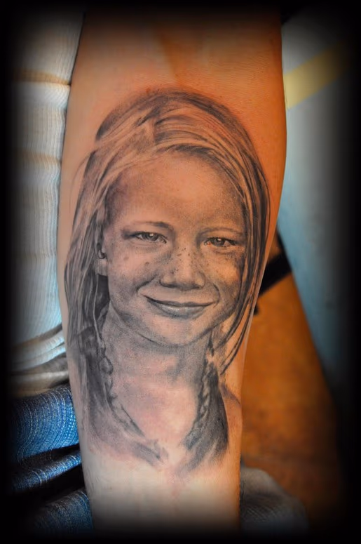 Realistic black and gray portrait