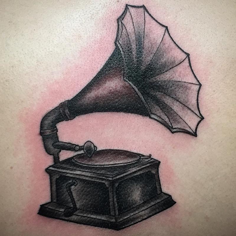 phonograph tattoo
