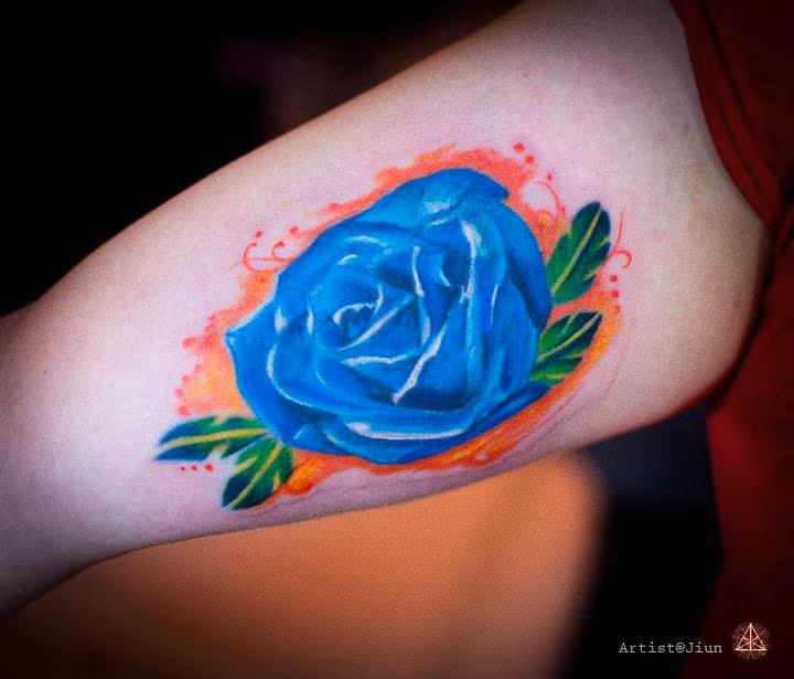 Color Realistic Flower Tattoo