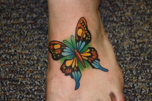 Butterfly Foot Tattoo